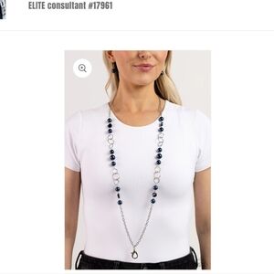 Modest Makeover Elegant Blue and Silver Necklace Lanyard